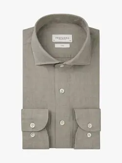 PROFUOMO Overhemd linnen Dark beige