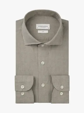 PROFUOMO Overhemd linnen Dark beige