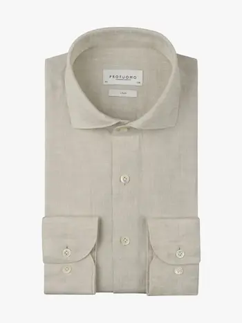 PROFUOMO Overhemd linnen Sand