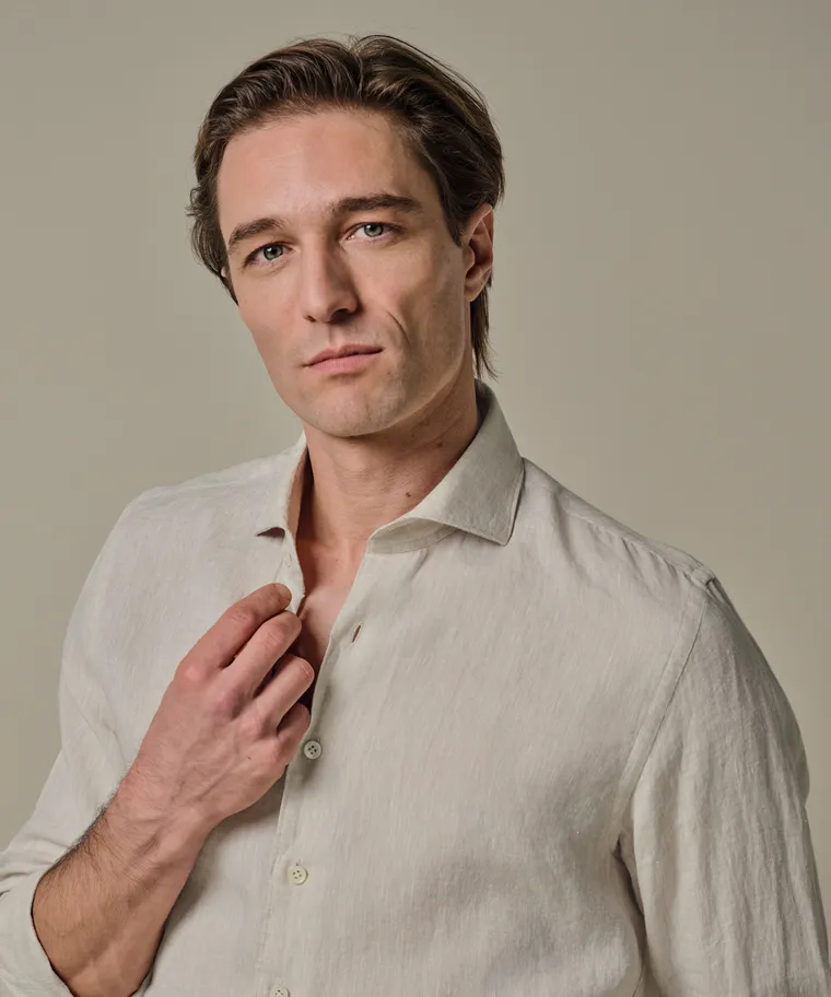 PROFUOMO Overhemd linnen Sand