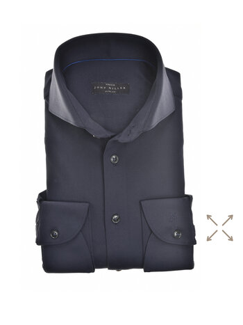 John Miller Hyperstretch overhemd donkerblauw