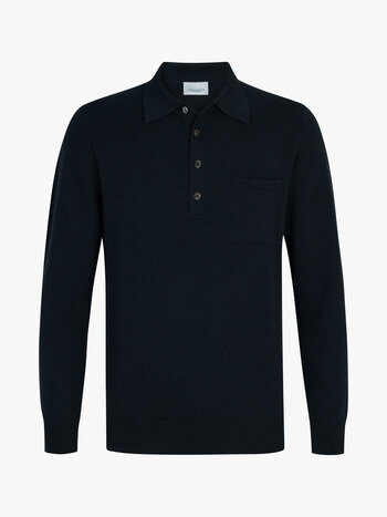 PROFUOMO Kasjmier polo lange mouw Navy