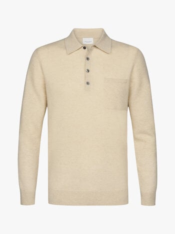 PROFUOMO Kasjmier polo lange mouw Sand