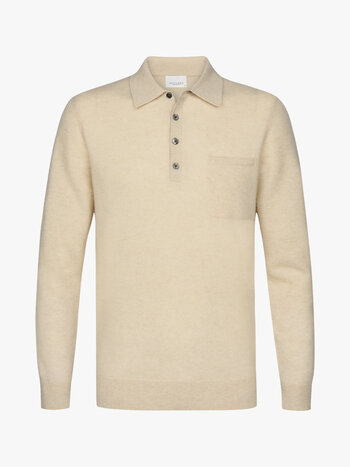 PROFUOMO Kasjmier polo lange mouw zand