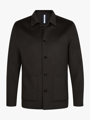 PROFUOMO Wollen overshirt donkerbruin
