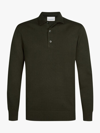 PROFUOMO Polo lange mouw Dark green