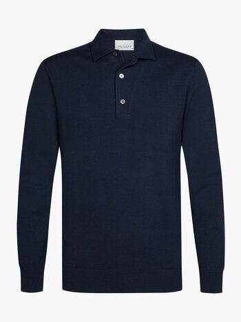 PROFUOMO Polo lange mouw Dark blue