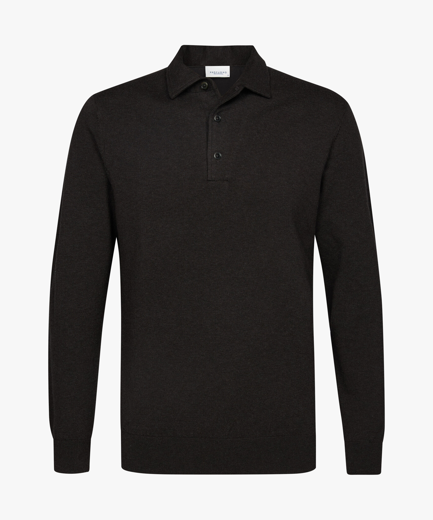 PROFUOMO Polo lange mouw Dark brown