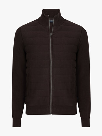 CAVALLARO Gioni full zip cardigan dark brown