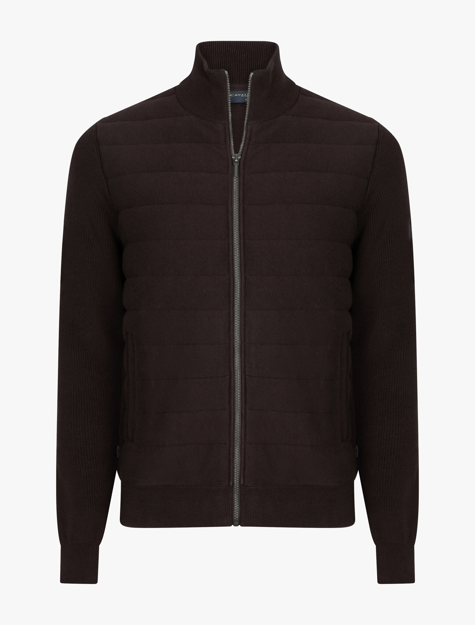 CAVALLARO  Gioni full zip cardigan dark brown