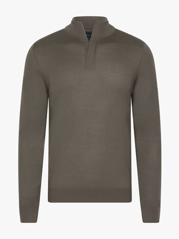 CAVALLARO Saronno half zip pullover dark taupe