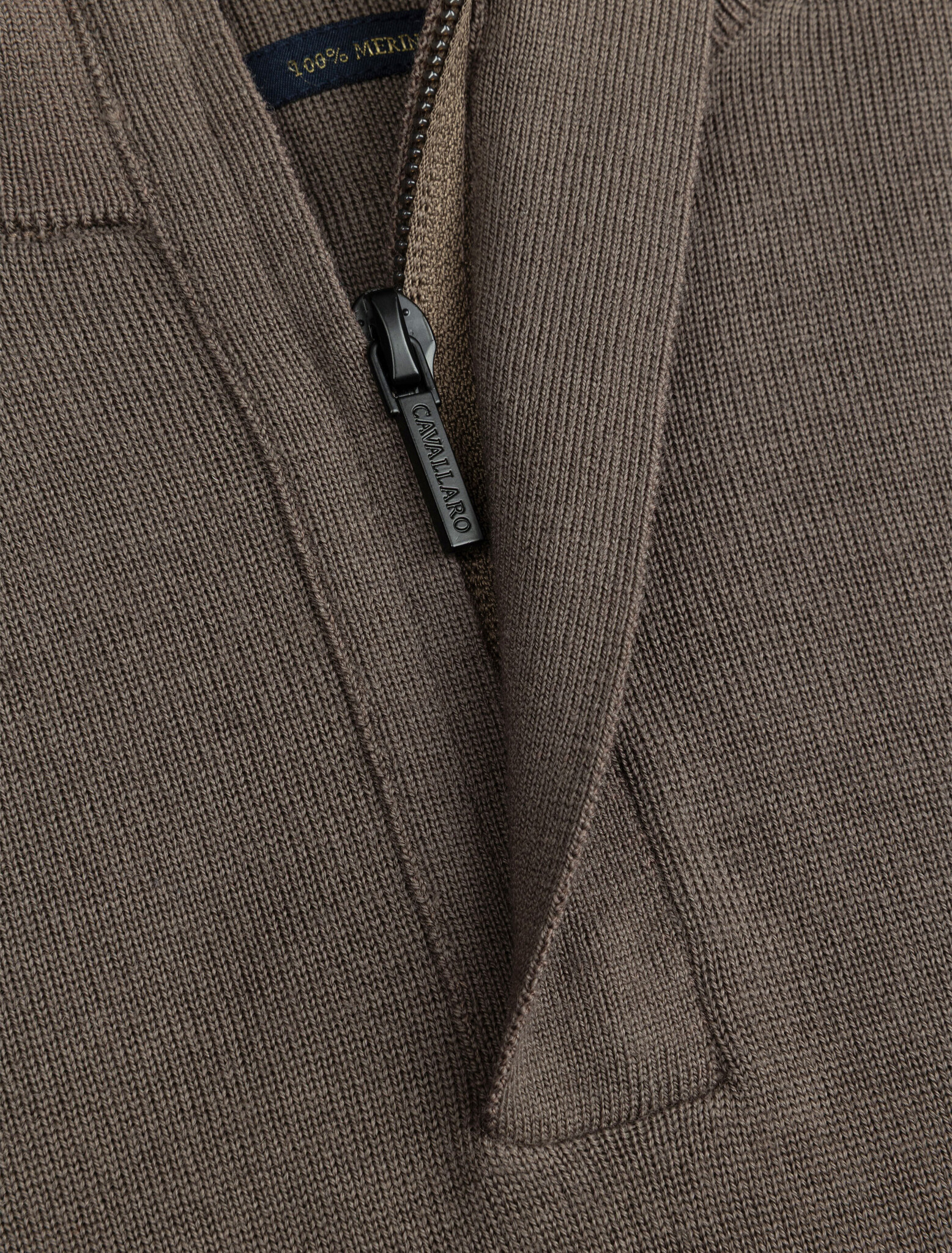 CAVALLARO  Saronno half zip pullover dark taupe