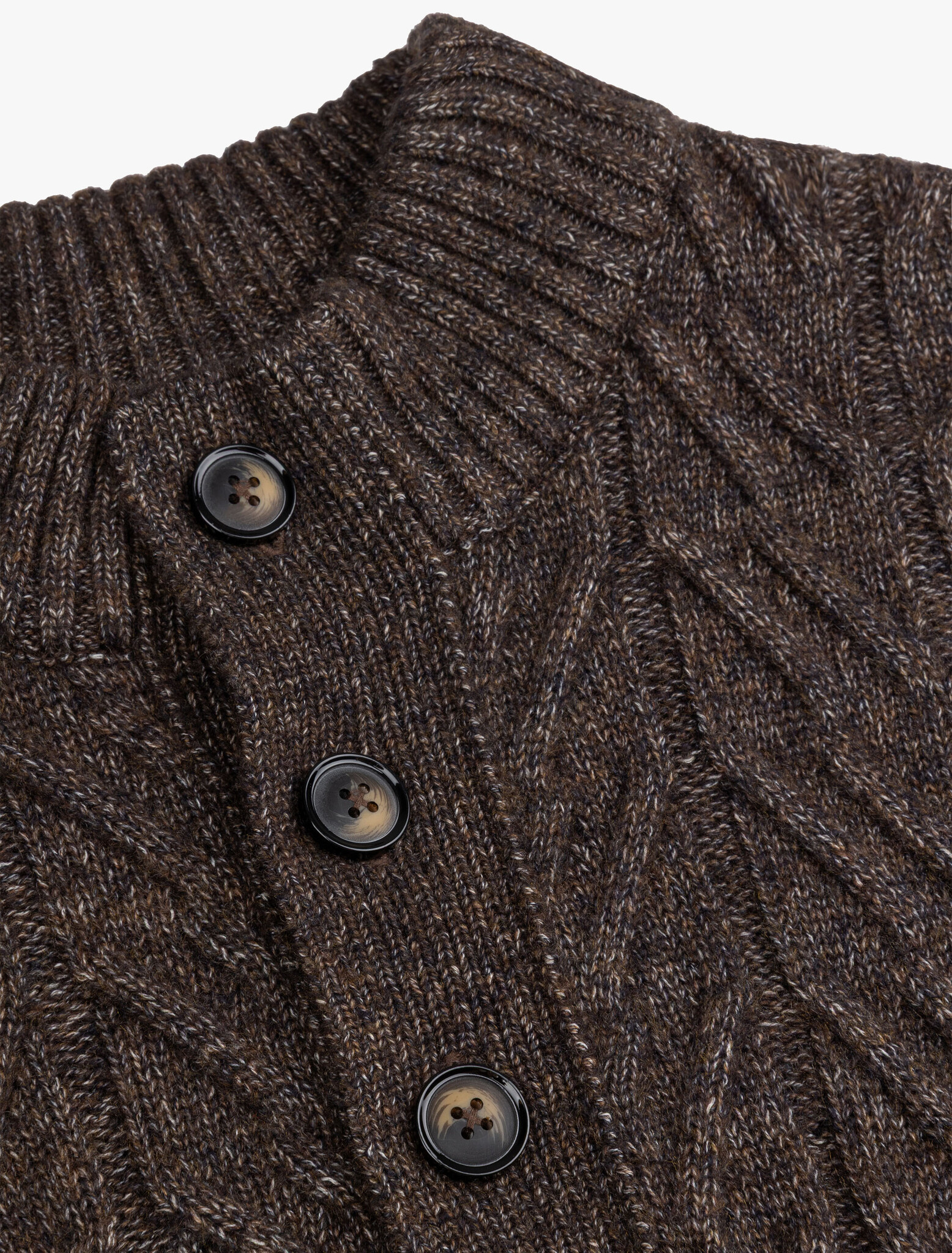 CAVALLARO  Corato half button pullover dark brown melange