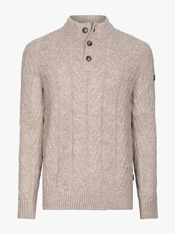 CAVALLARO Corato half button pullover taupe