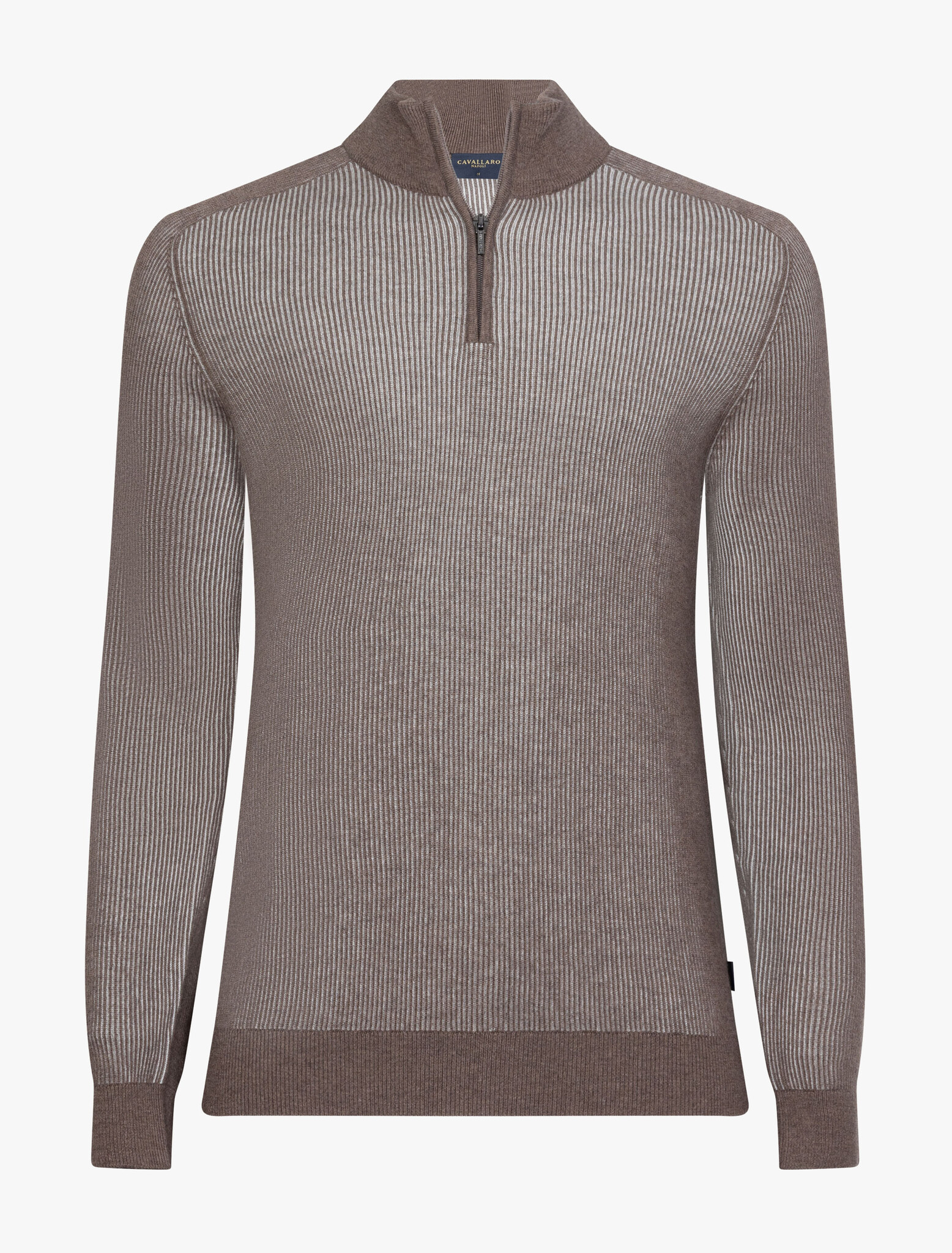 CAVALLARO Romano half zip pullover taupe