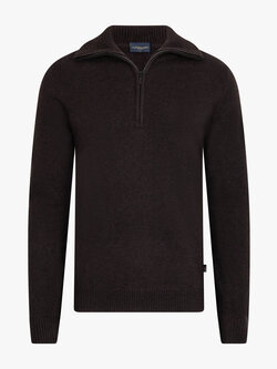 CAVALLARO Sanmori half zip trui donkerbruin