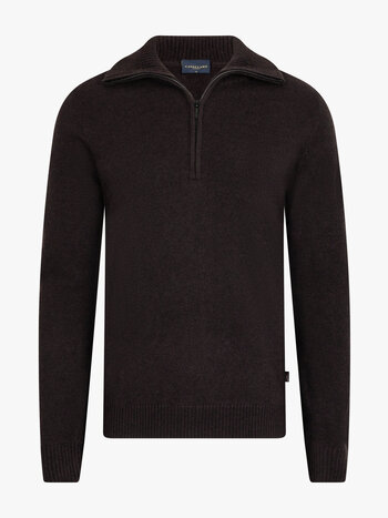 CAVALLARO Sanmori half zip pullover dark brown