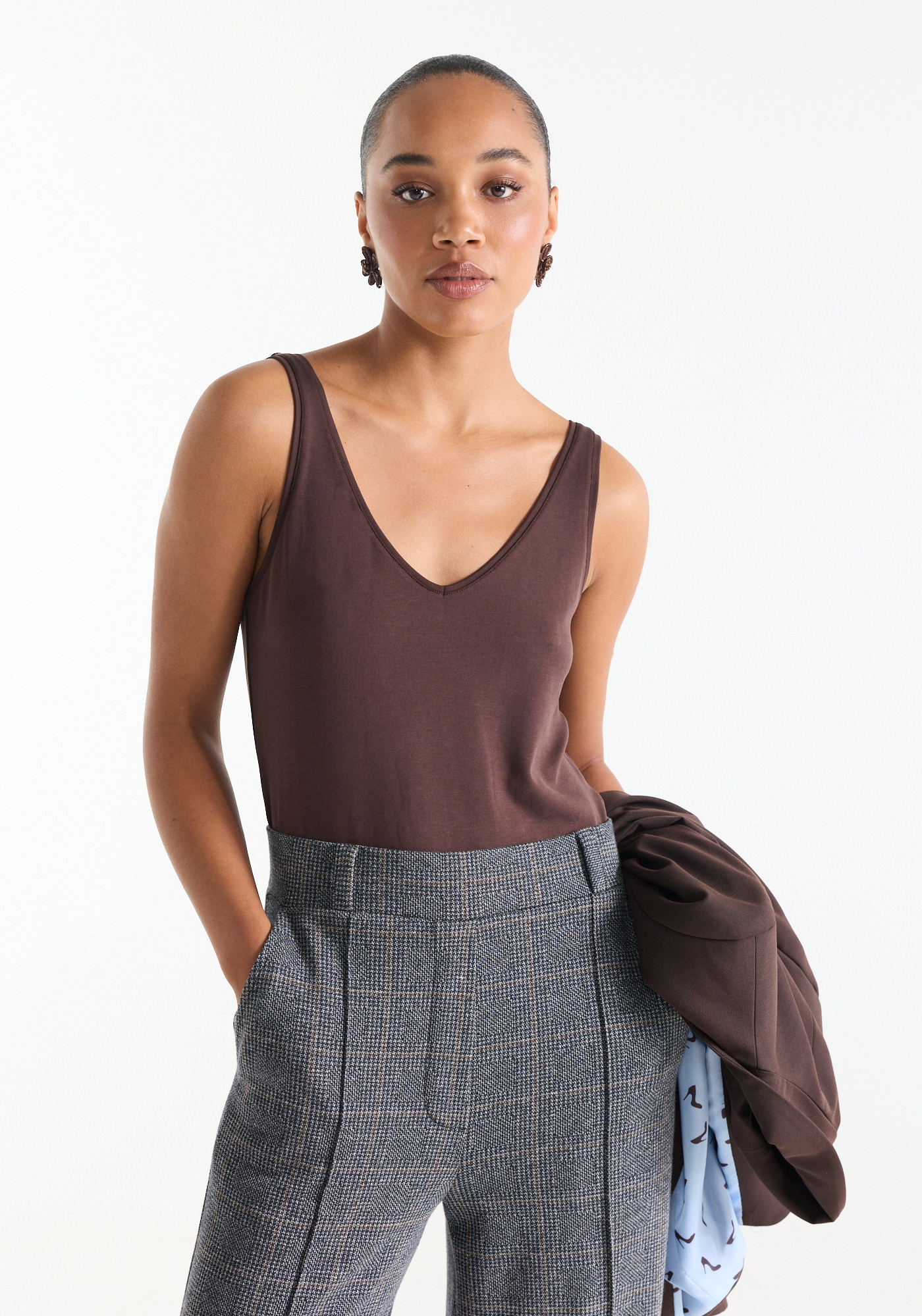 Jansen Amsterdam River singlet tencel dark brown