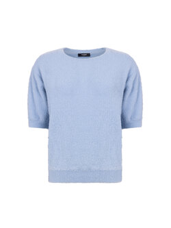 Jansen Amsterdam Manin trui round neckline short sleeve light blue