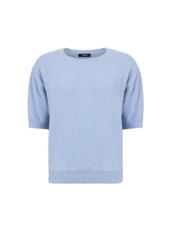 Jansen Amsterdam Manin trui round neckline short sleeve light blue