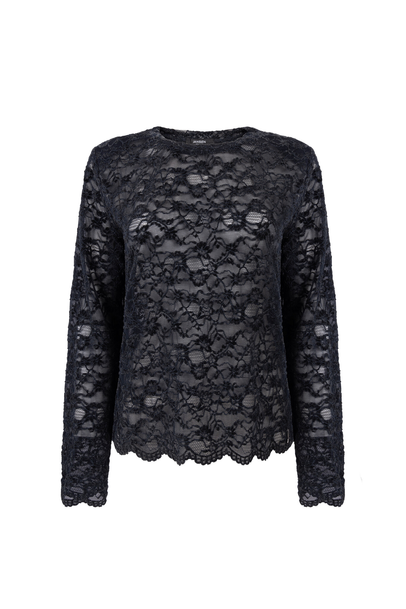 Jansen Amsterdam Kiki top lace shoulderpad long sleeve dark blue