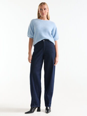 Jansen Amsterdam Jayda jeans barrel long dark blue denim