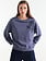 Jansen Amsterdam Candy trui beaded details at left shoulder shadow blue