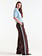 Jansen Amsterdam Aleidou broek pied de poule wide leg tape at side multi wine