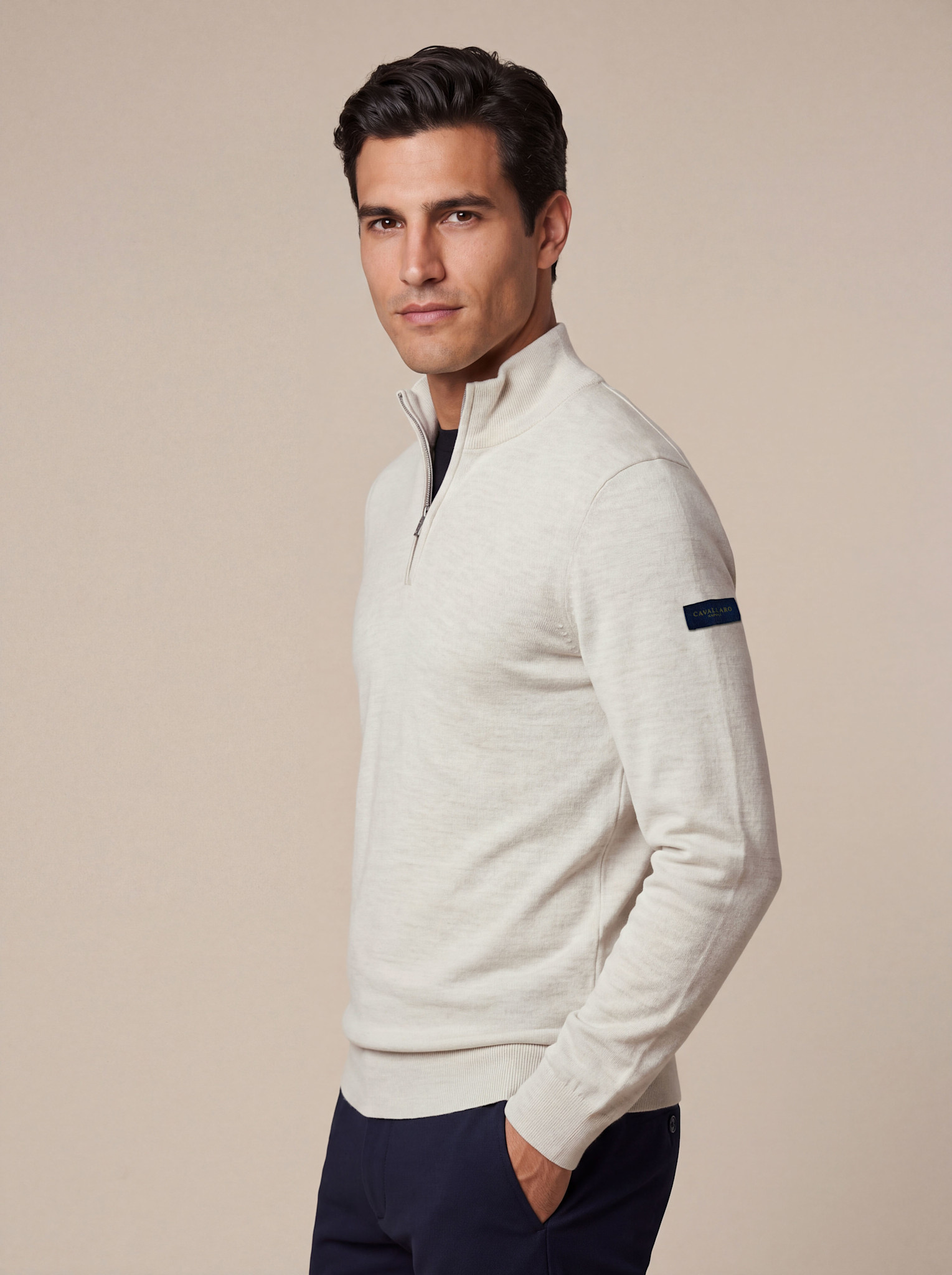 Cavallaro Napoli Merino Half Zip Pullover Kit