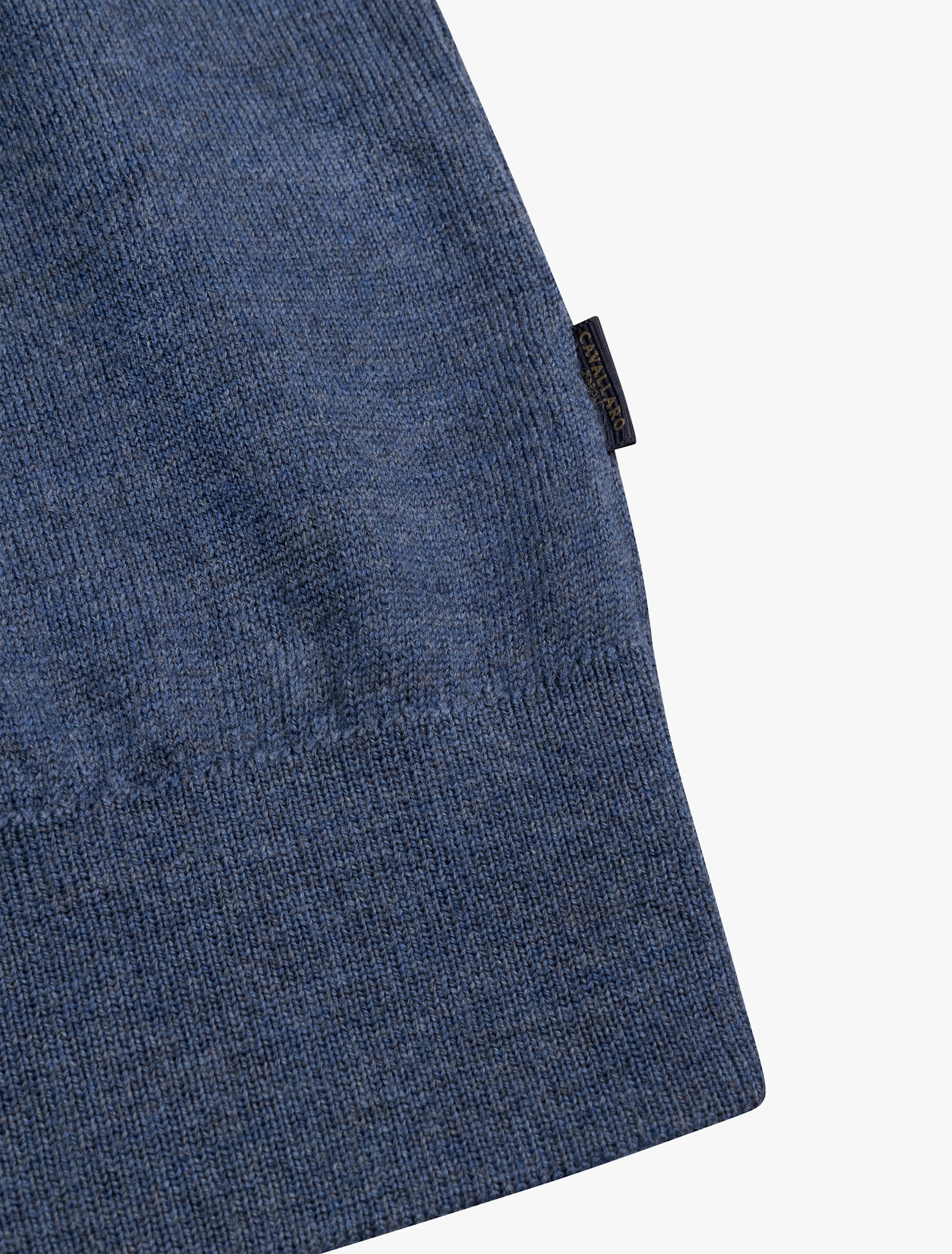 Cavallaro Napoli Merino Half Zip Pullover Mid Blue