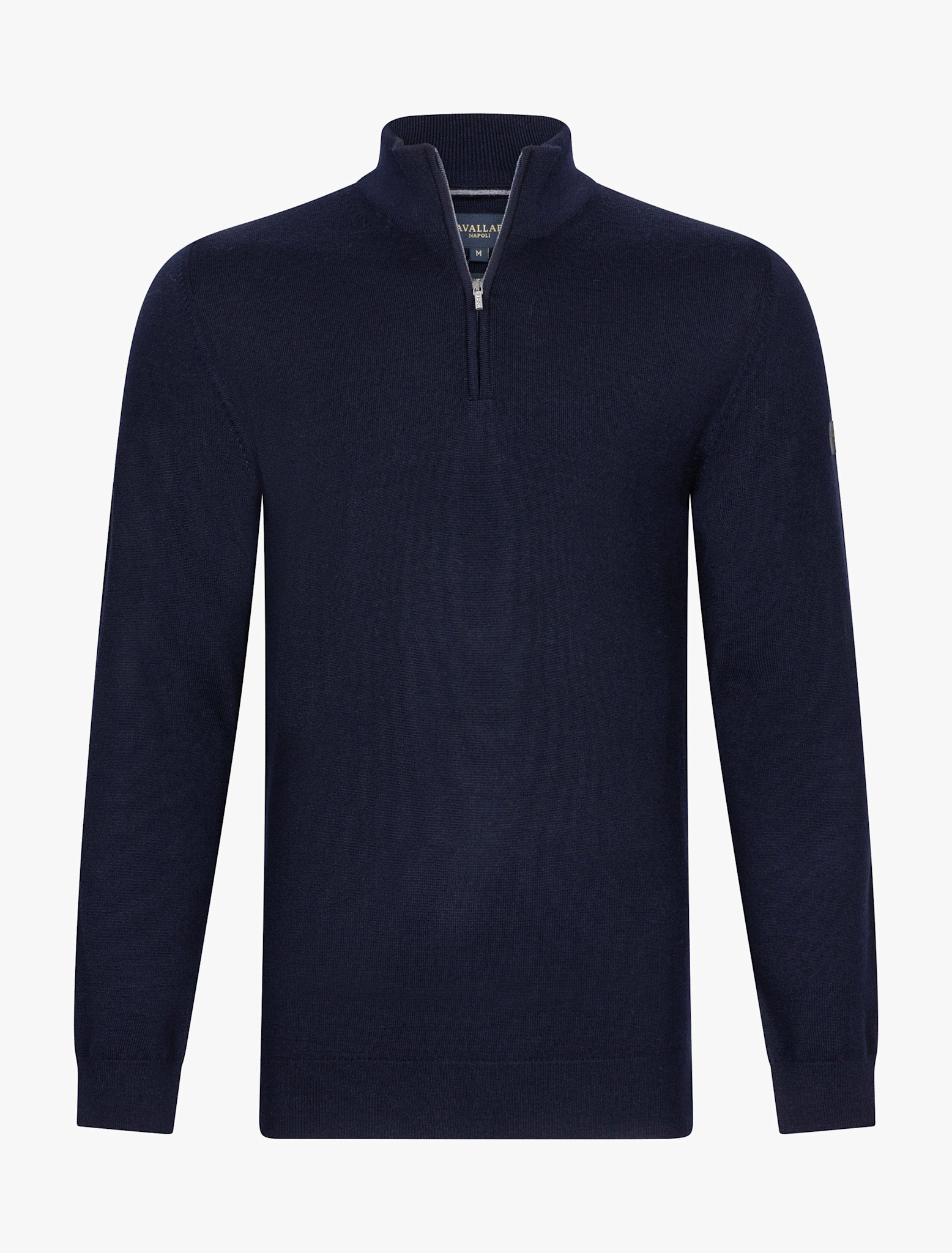 Cavallaro Napoli Merino Half Zip Pullover Dark Blue