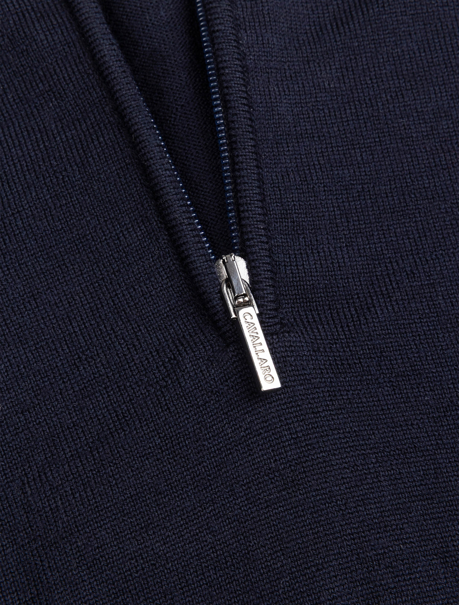 Cavallaro Napoli Merino Half Zip Pullover Dark Blue
