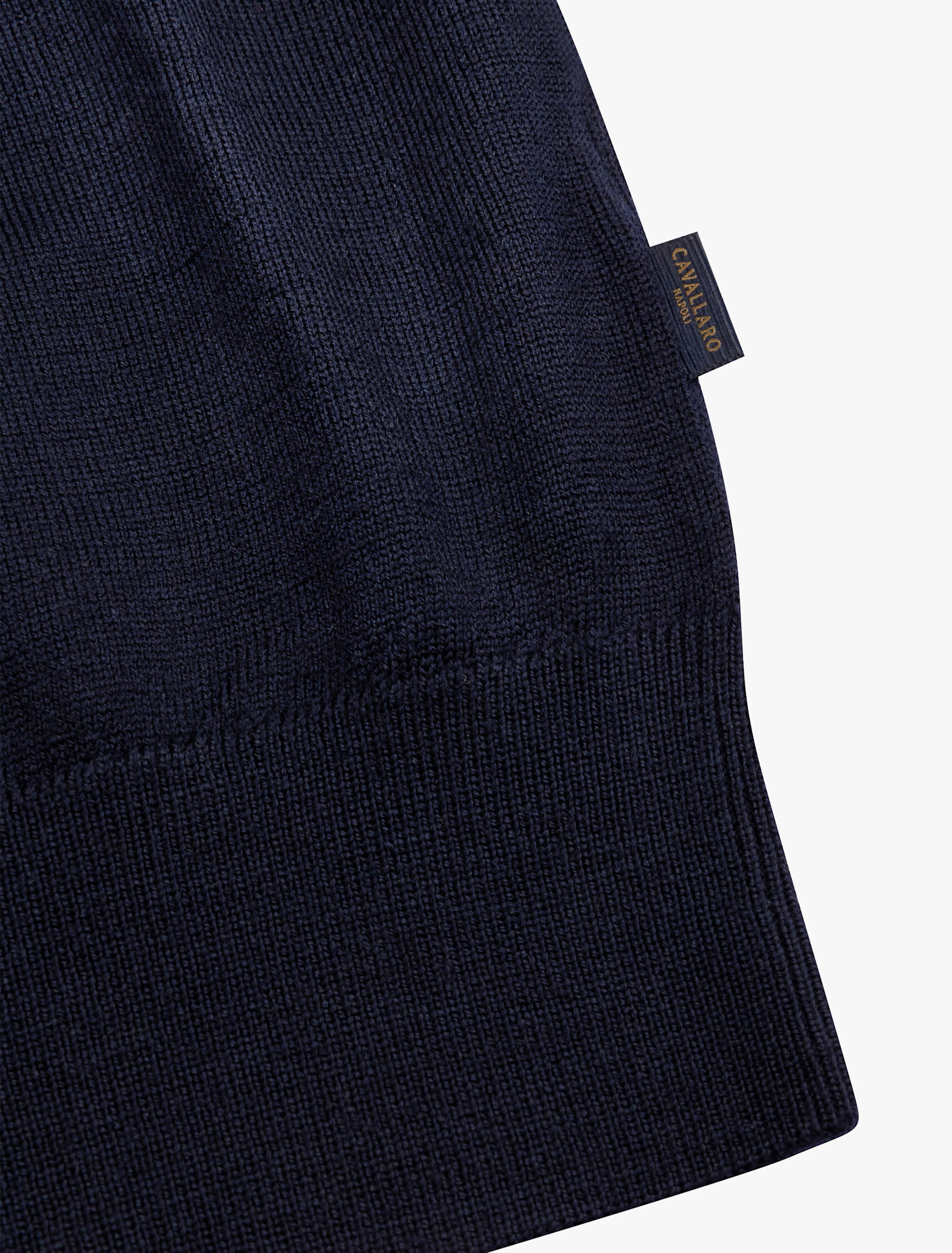 Cavallaro Napoli Merino Half Zip Pullover Dark Blue