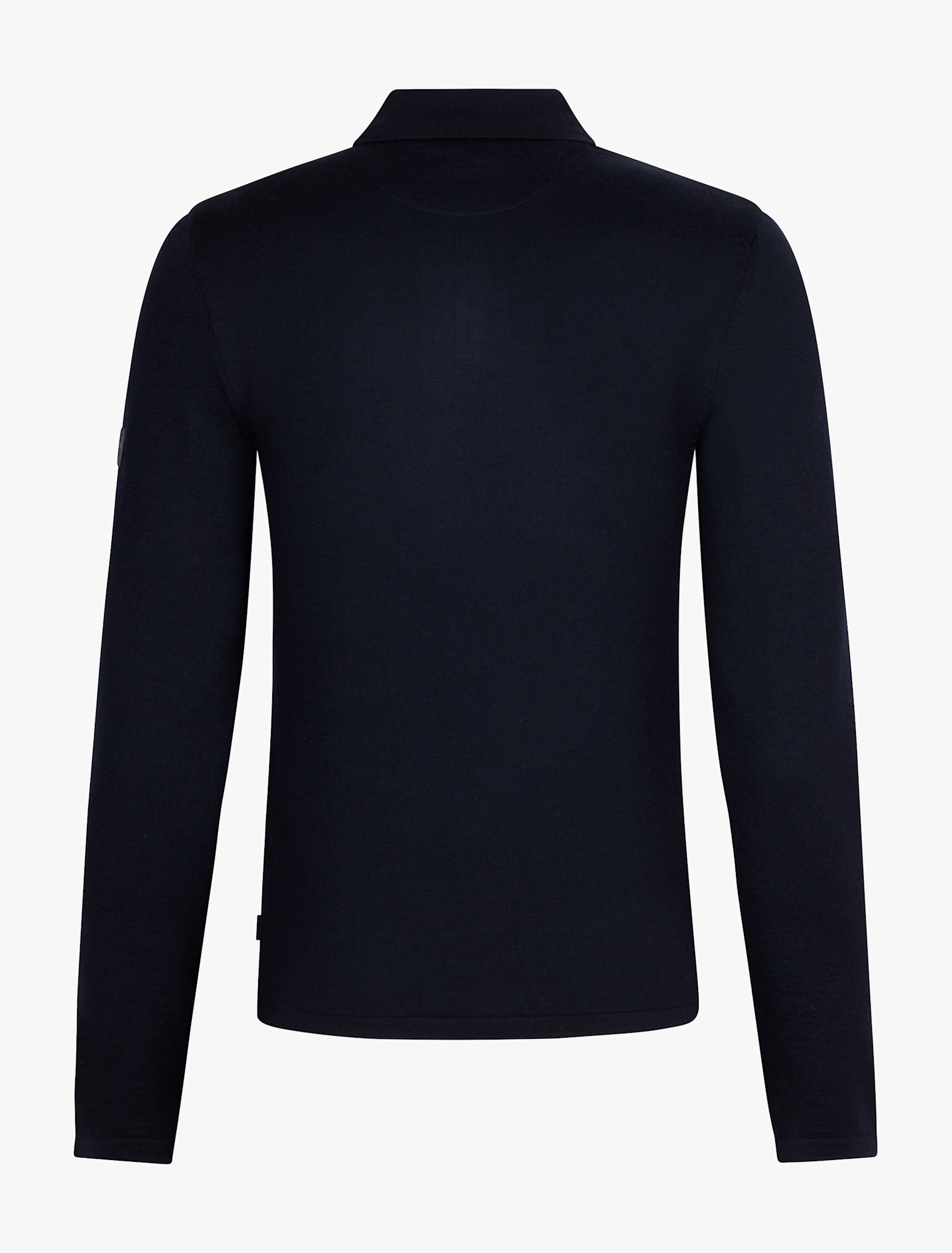 Cavallaro Napoli Merino Long Sleeve Zip Polo Dark Blue
