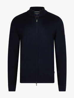 Cavallaro Napoli Merino Full Zip Cardigan Dark Blue