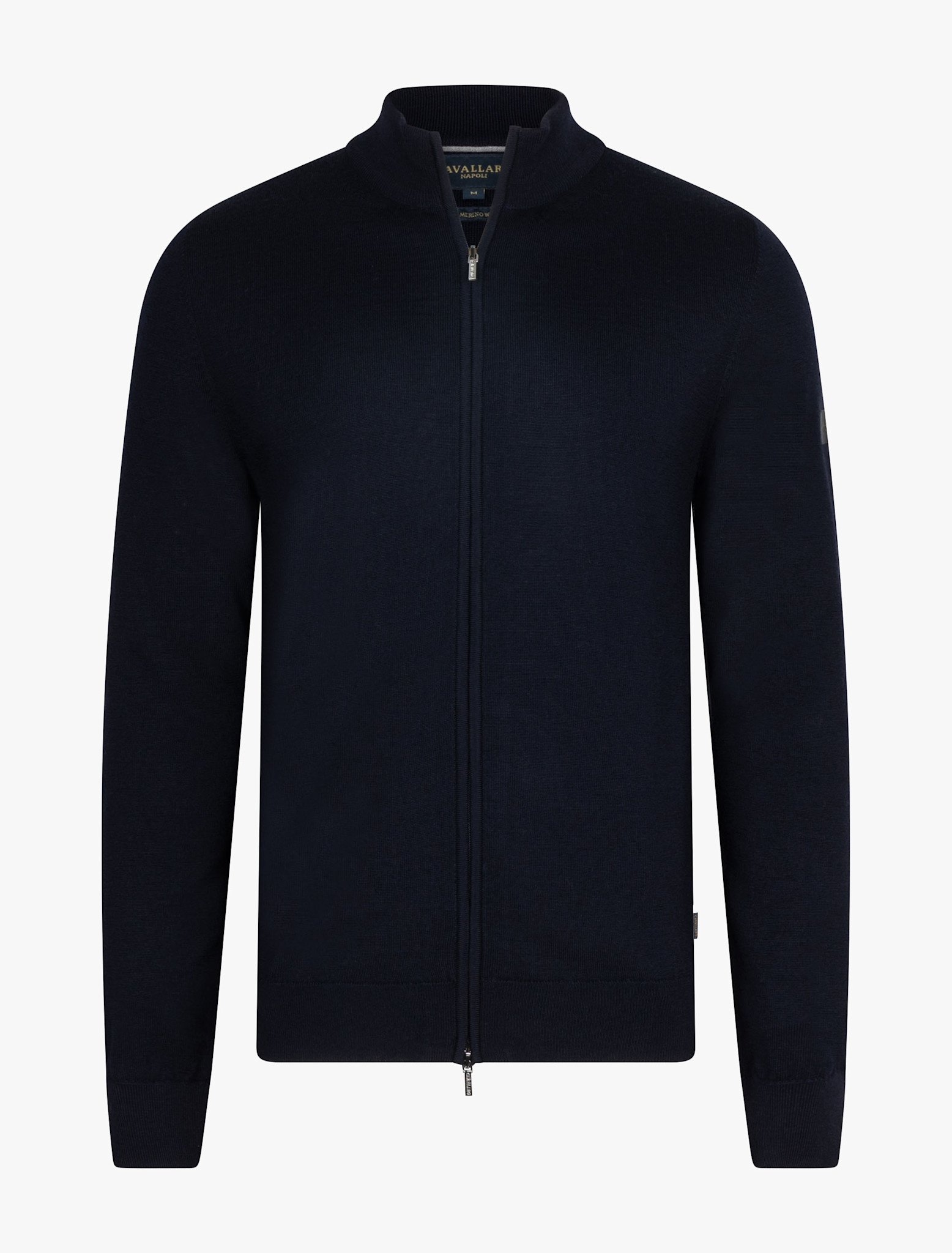 Cavallaro Napoli Merino Full Zip Cardigan Dark Blue