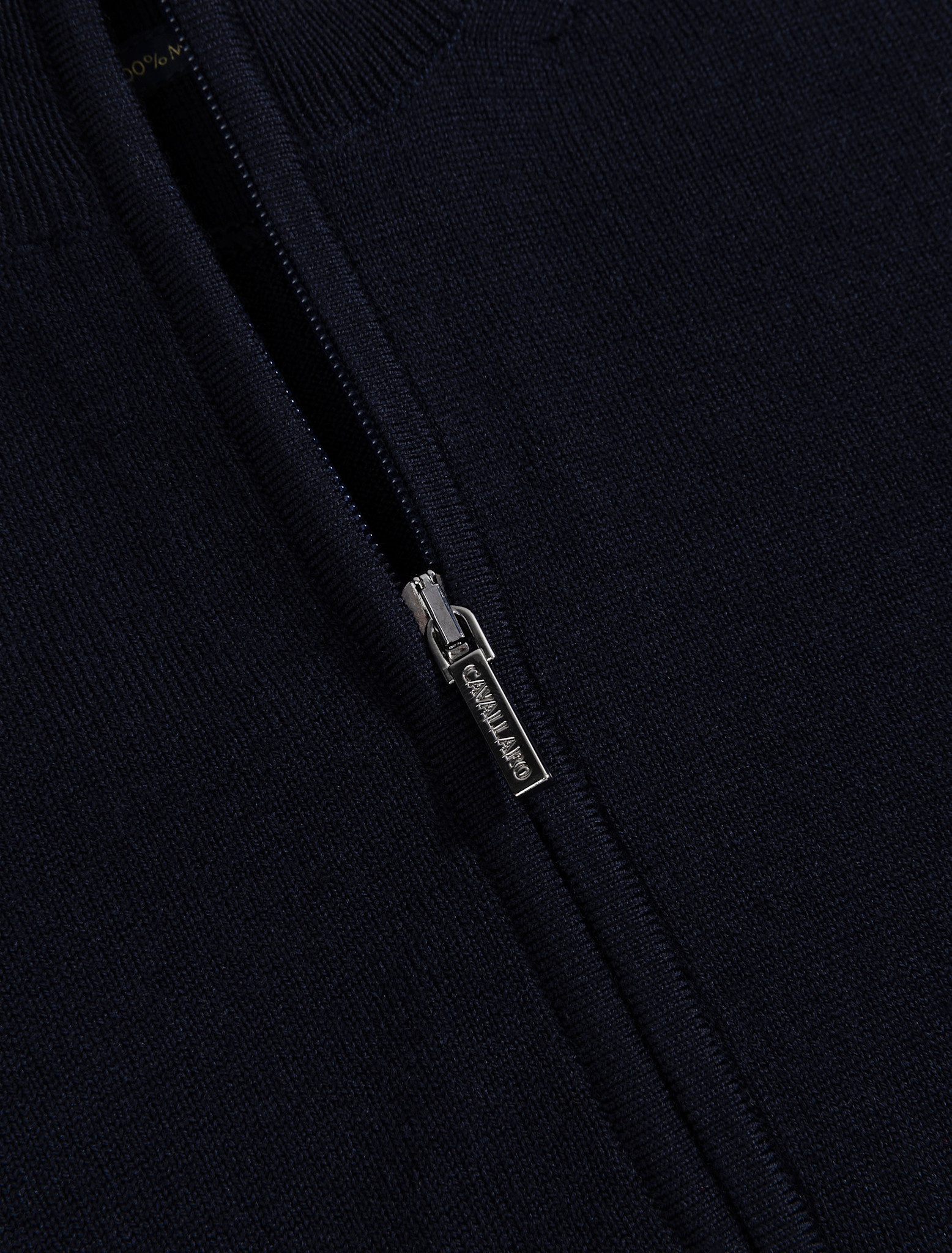 Cavallaro Napoli Merino Full Zip Cardigan Dark Blue