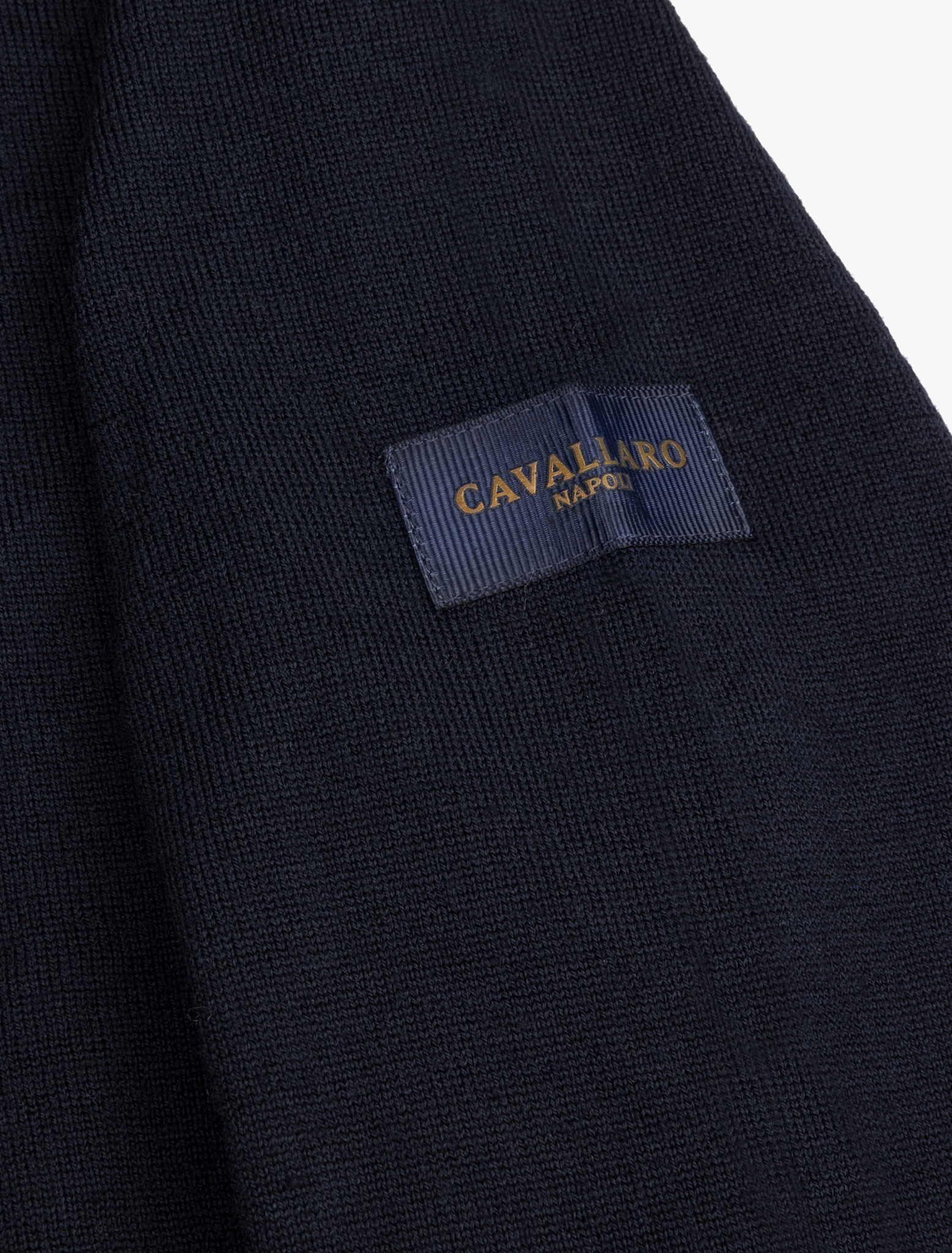 Cavallaro Napoli Merino Full Zip Cardigan Dark Blue