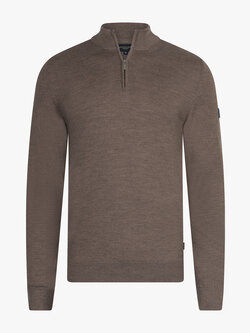 Cavallaro Napoli Merino Half Zip Pullover Taupe
