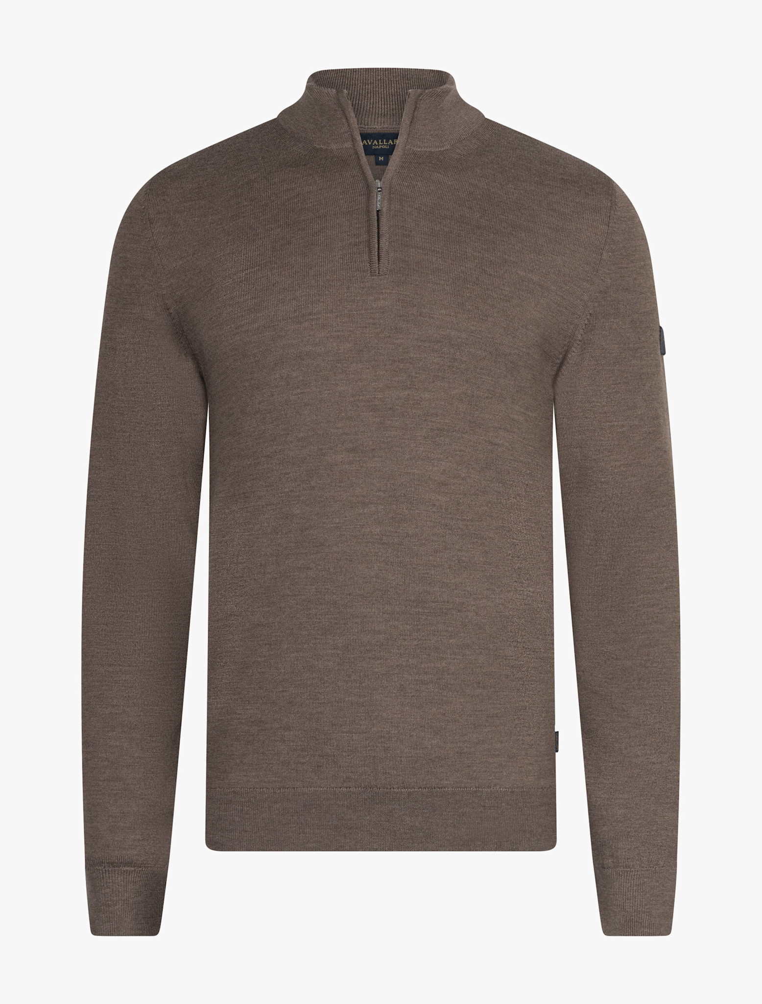 Cavallaro Napoli Merino Half Zip Pullover Taupe