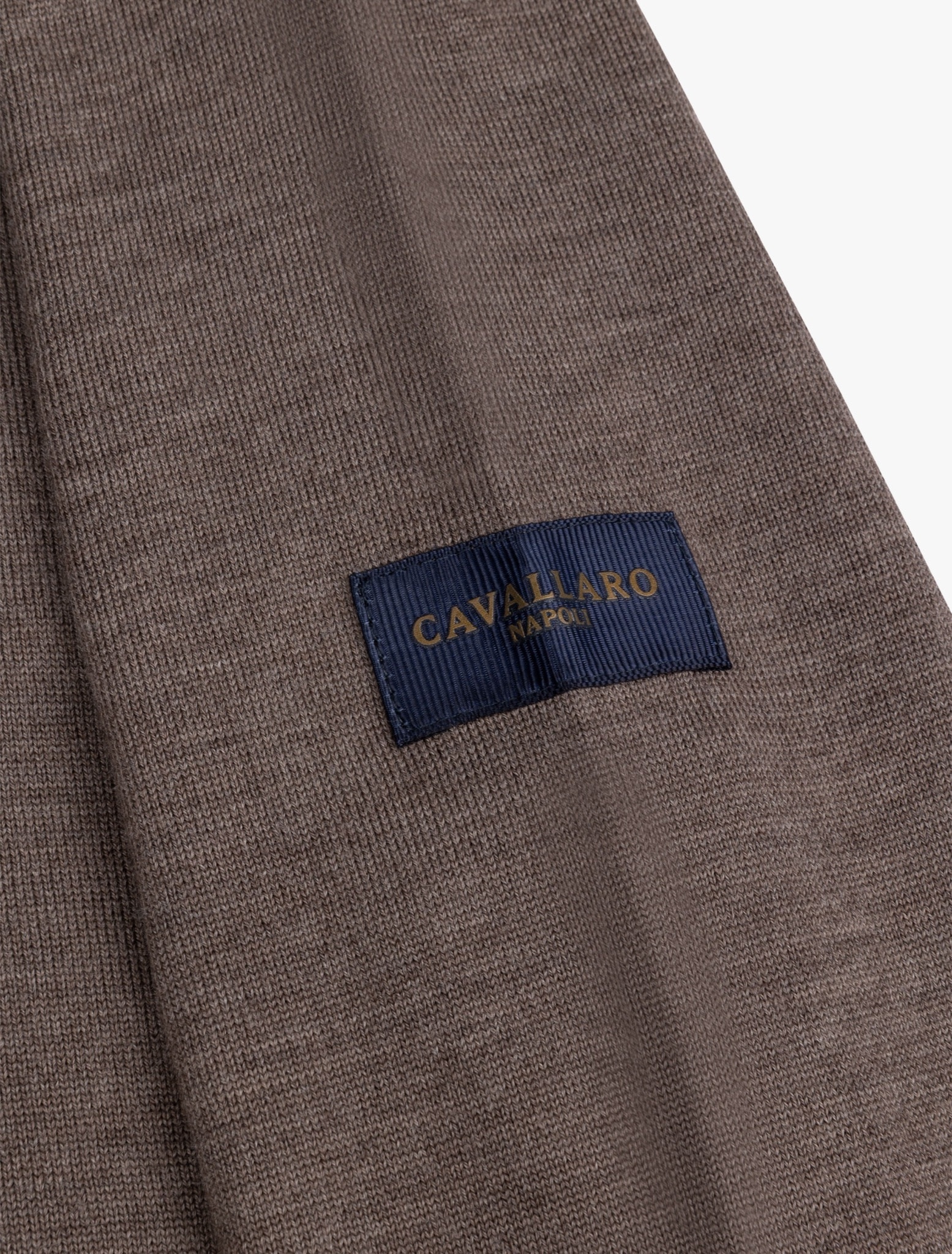Cavallaro Napoli Merino Half Zip Pullover Taupe