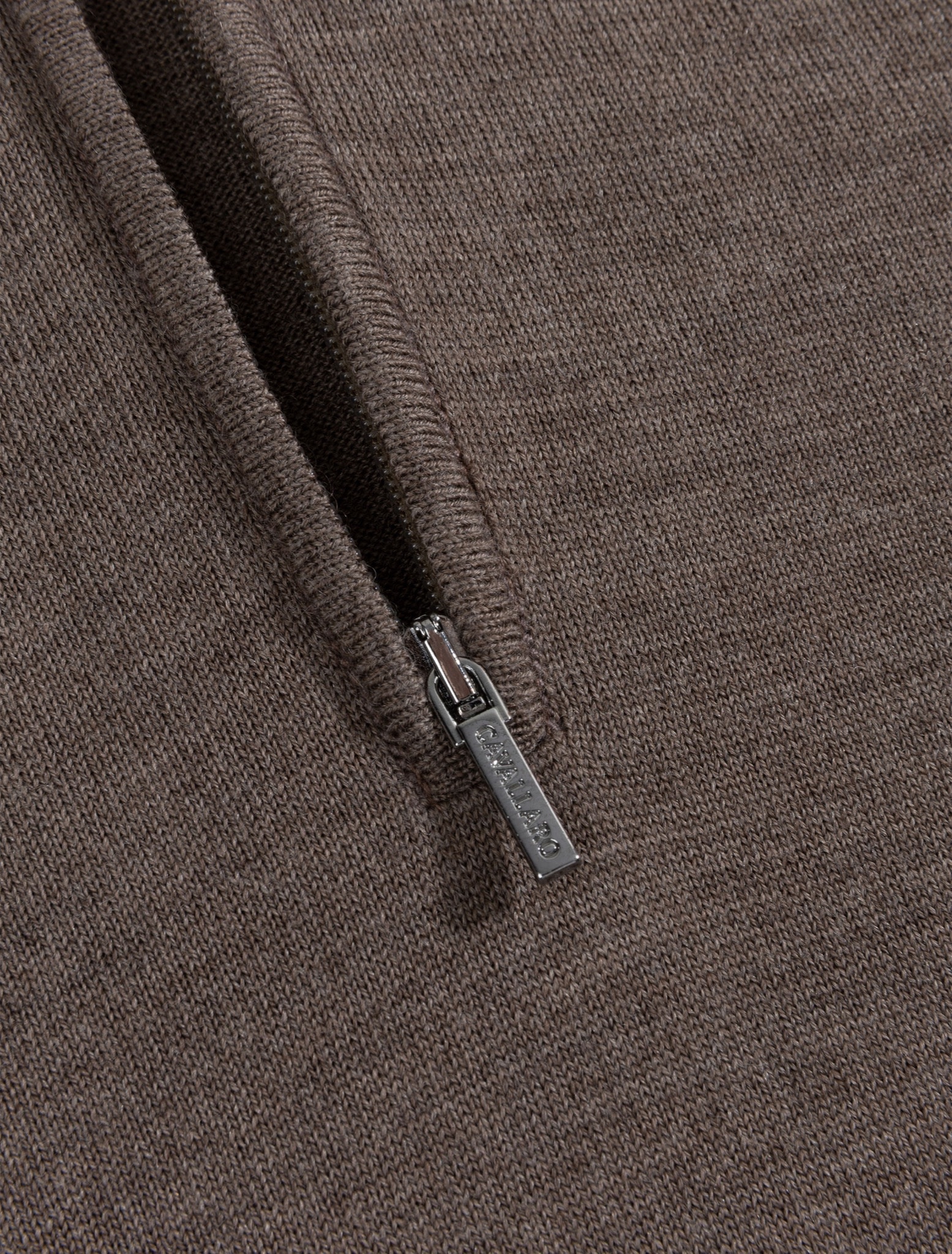 Cavallaro Napoli Merino Half Zip Pullover Taupe