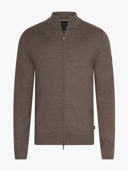 Cavallaro Napoli Merino Full Zip Cardigan Taupe