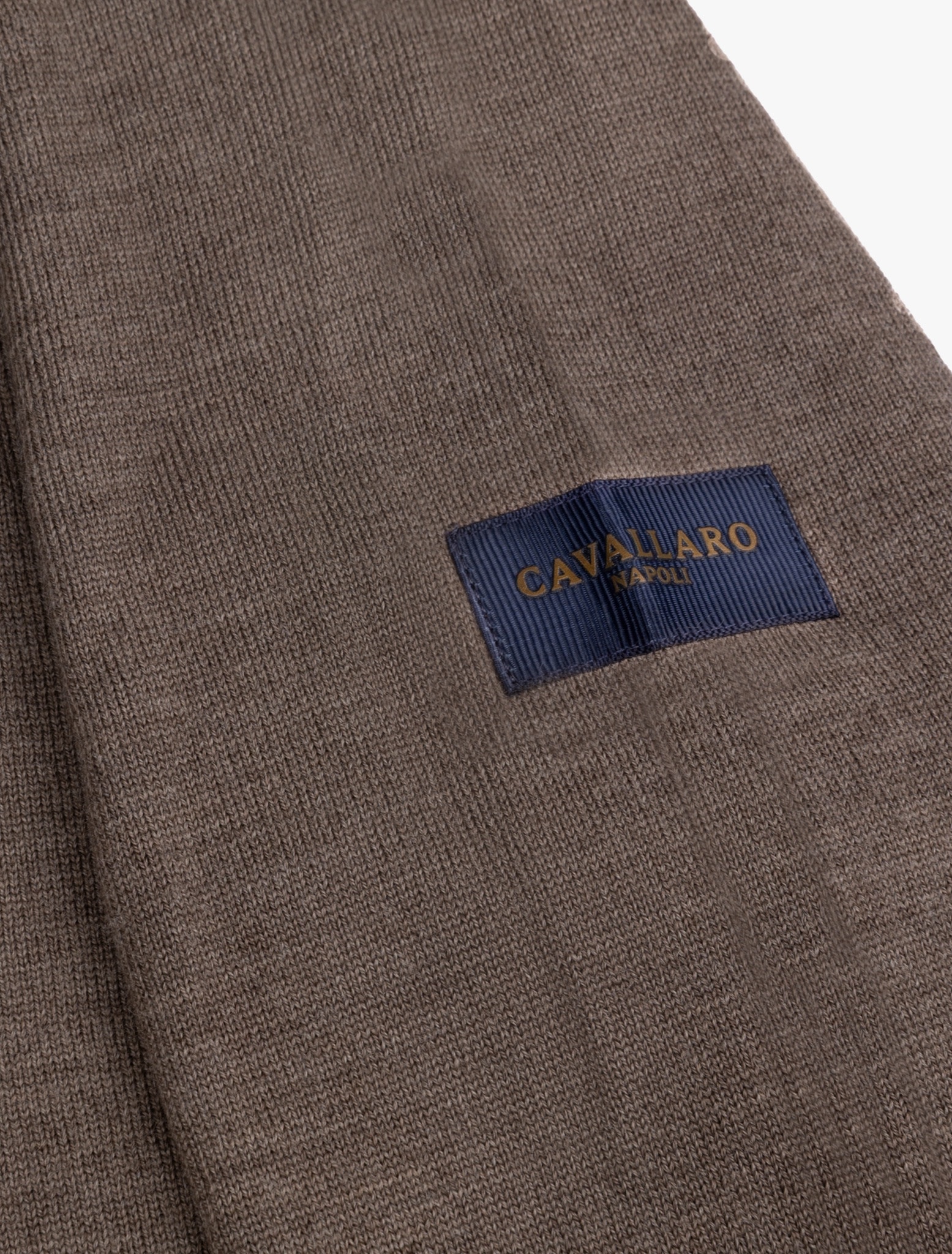 Cavallaro Napoli Merino Full Zip Cardigan Taupe
