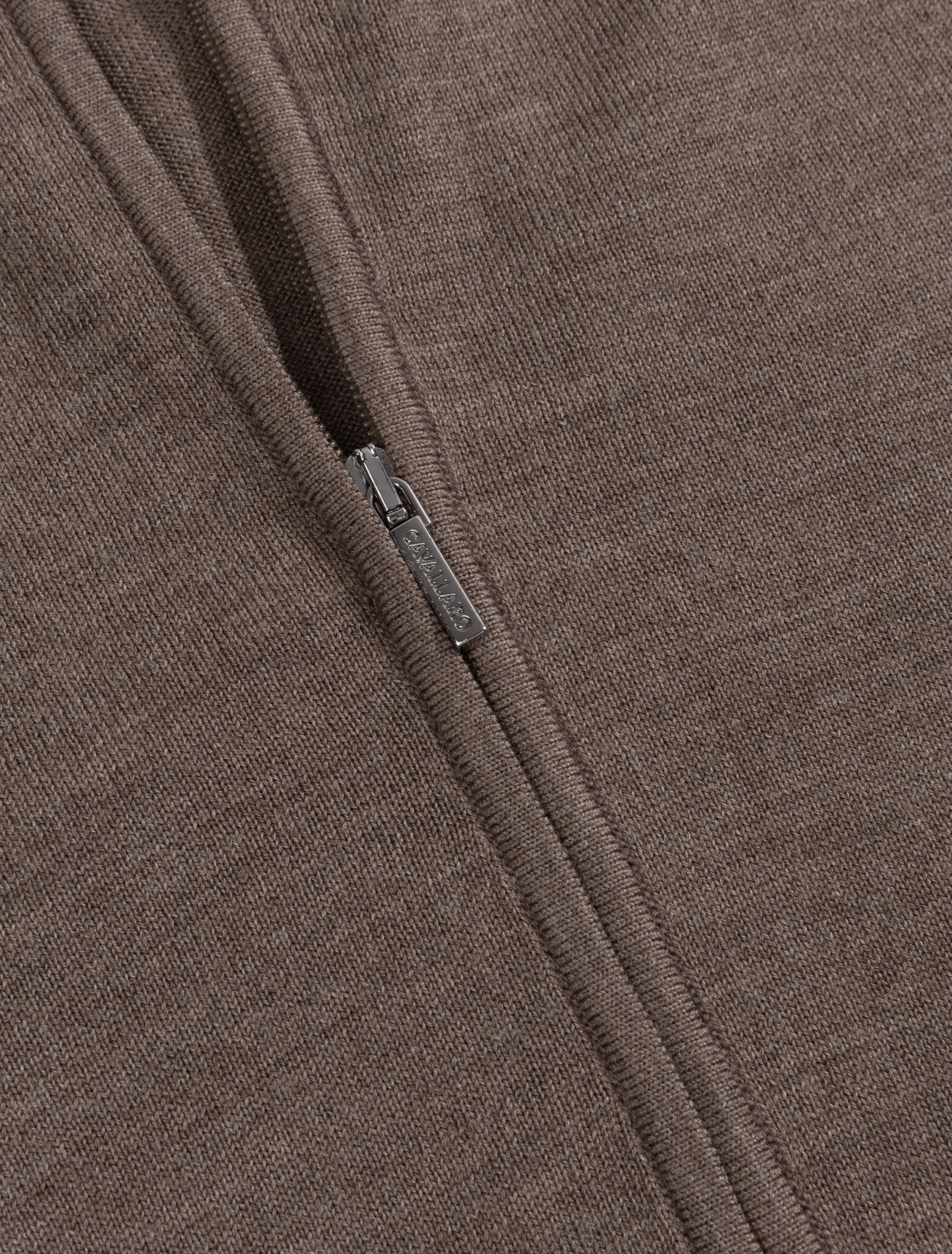 Cavallaro Napoli Merino Full Zip Cardigan Taupe