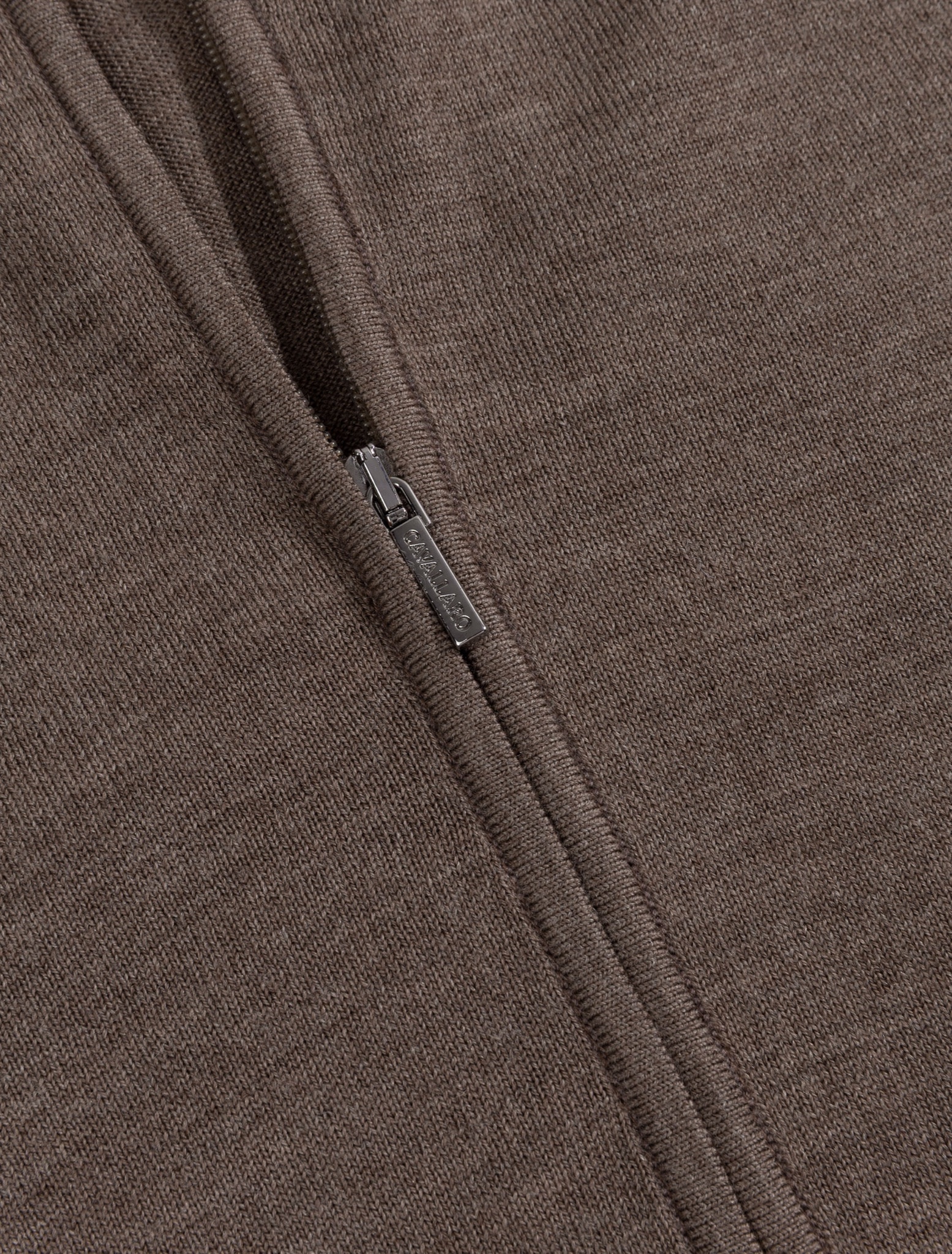 Cavallaro Napoli Merino Full Zip Cardigan Taupe
