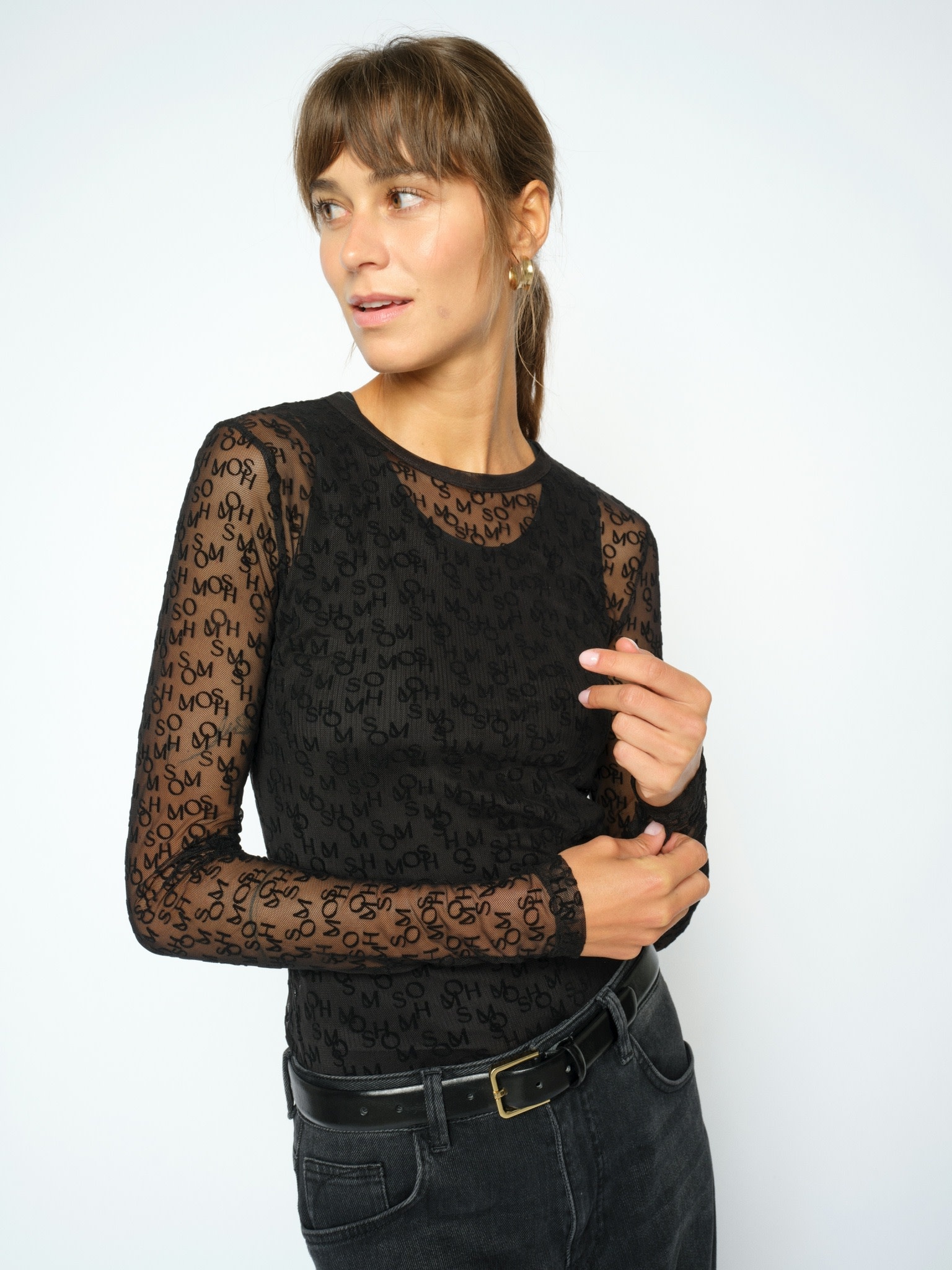 MOS MOSH Loretta Mono Mesh blouse Delicioso