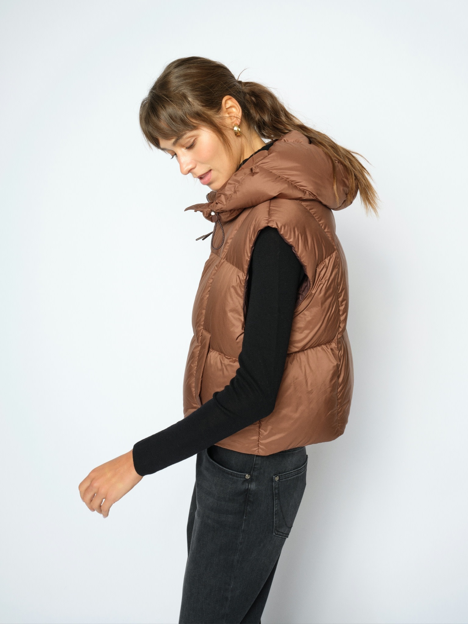 MOS MOSH Kiara Tally donsgilet Downtown Brown