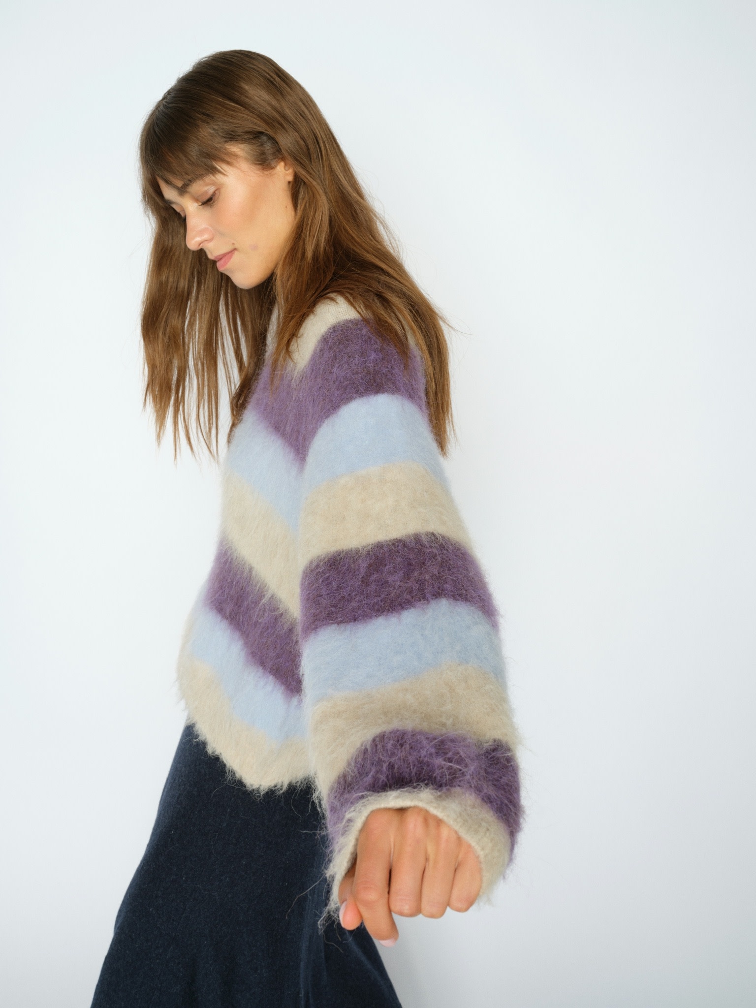 MOS MOSH Suvi Stripe trui Sweet Grape