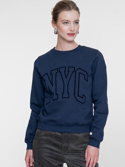 Geisha Sweater met NYC print navy